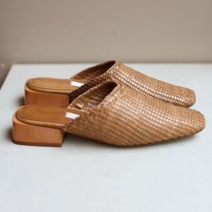 Miista Juana Leather Woven Mule